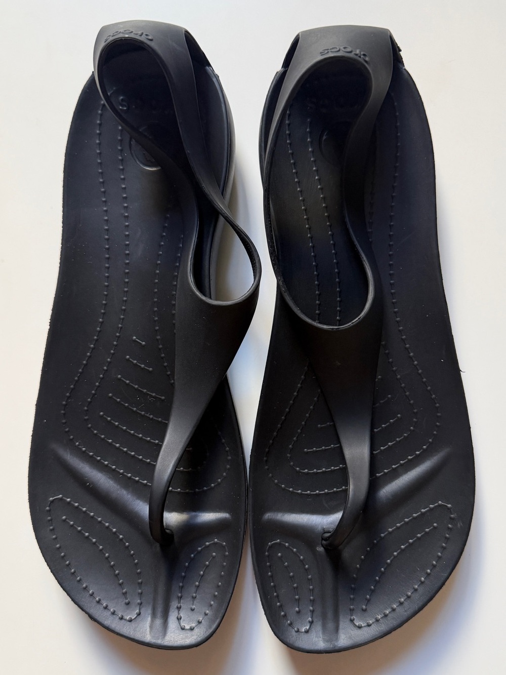 Crocs Sexi Flip Flops Serena Comfort TStrap Thong Slip-On Sandals Black W10